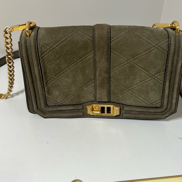 Rebecca Minkoff Brown Suede Genuine Leather Cross Body Hand Bag Purse Lux Chic - Picture 6 of 10